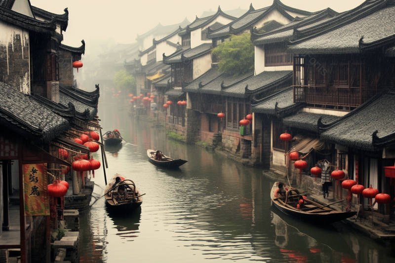 小船小河江南水乡小桥流水景观拍摄,高清,摄影图,摄影图片,图片大全,摄影图免费下载